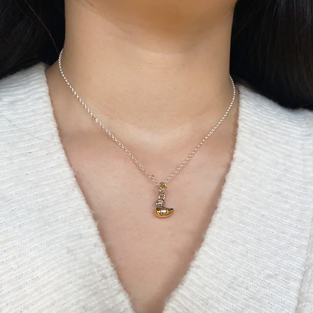 Colgante Patito Cascarón personalizado con grabado Plata 925
