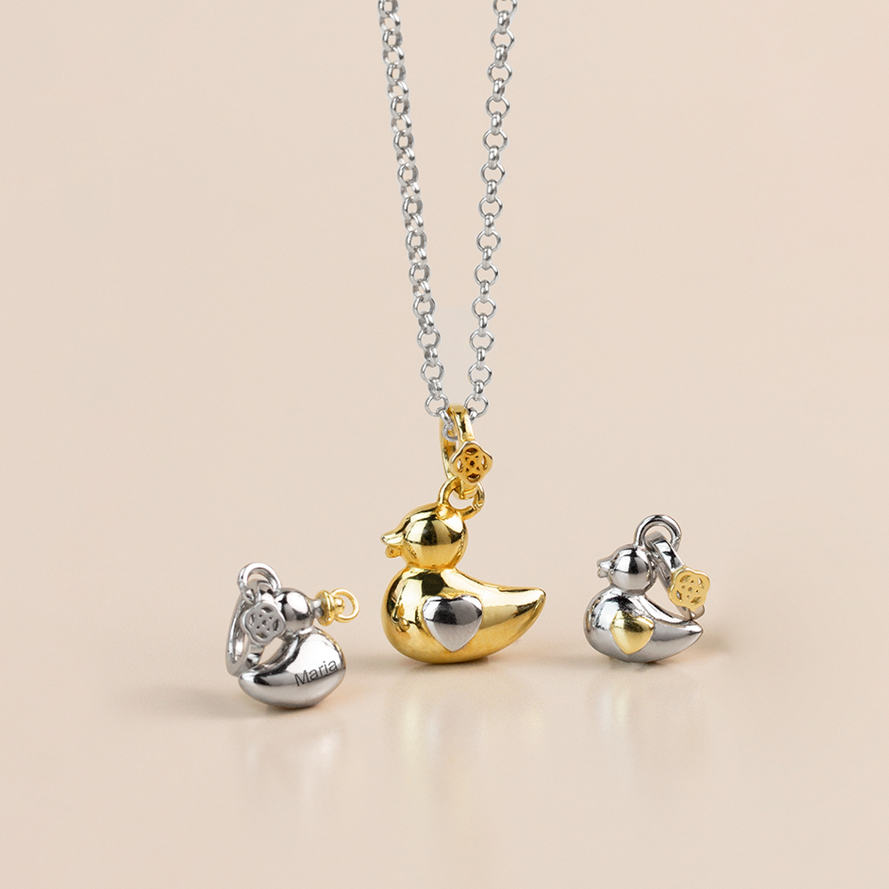 Collar Patitos Plata