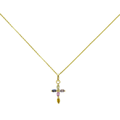 Colgante Cruz Maquisse de Oro 9K con Circonitas