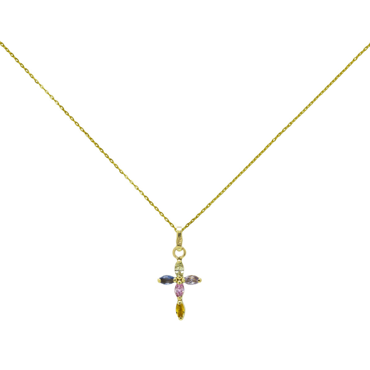 Colgante Cruz Maquisse de Oro 9K con Circonitas