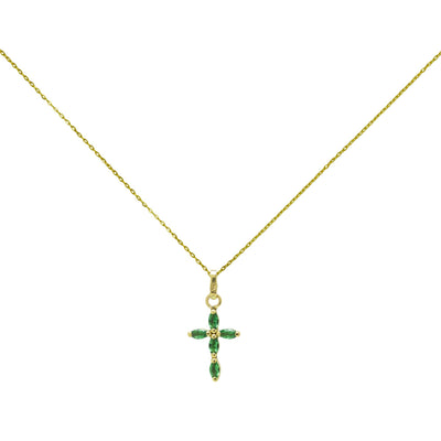 Colgante Cruz de Oro 9K con Circonitas Marquisse