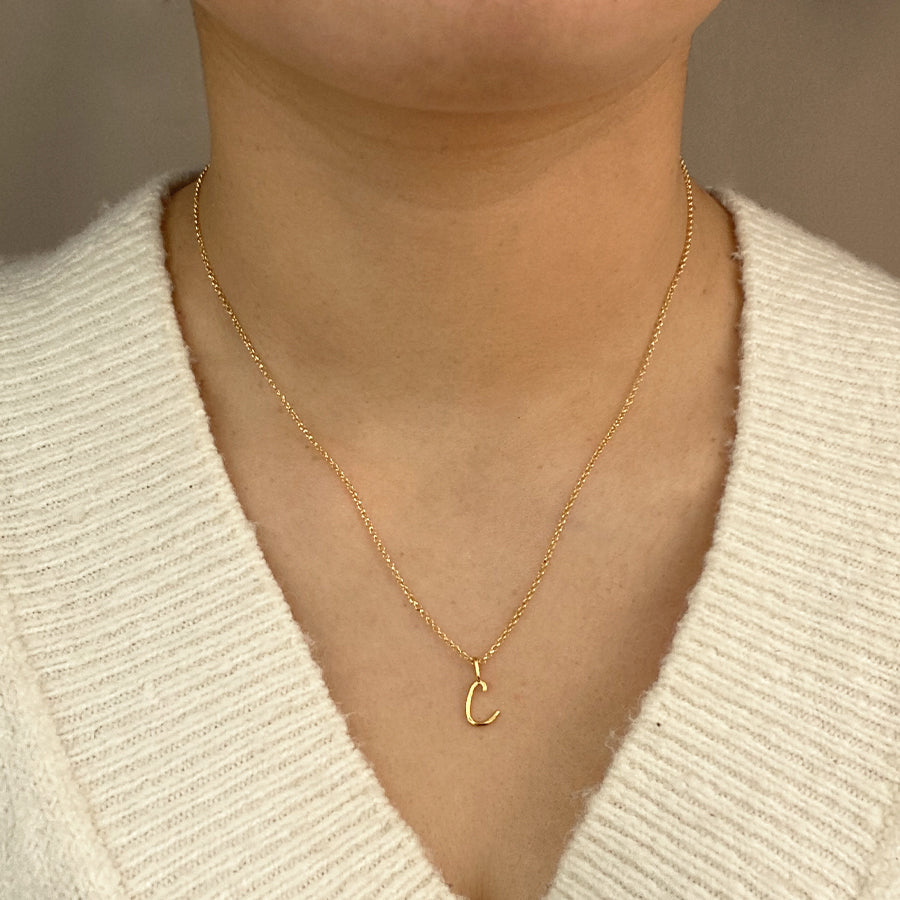 Collar Celine de Plata 925 con Inicial Grabada