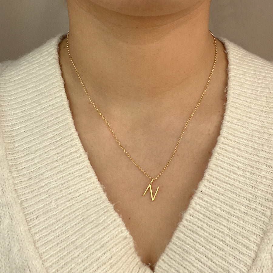 Collar Celine de Plata 925 con Inicial Grabada