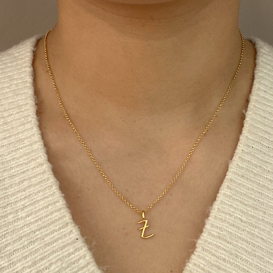 Collar Celine de Plata 925 con Inicial Grabada