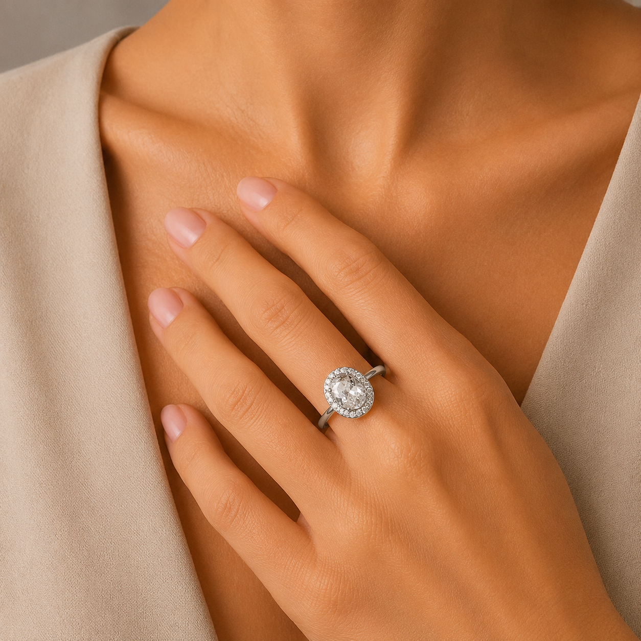 Anillo Solitario de Oro 9K con Circonitas