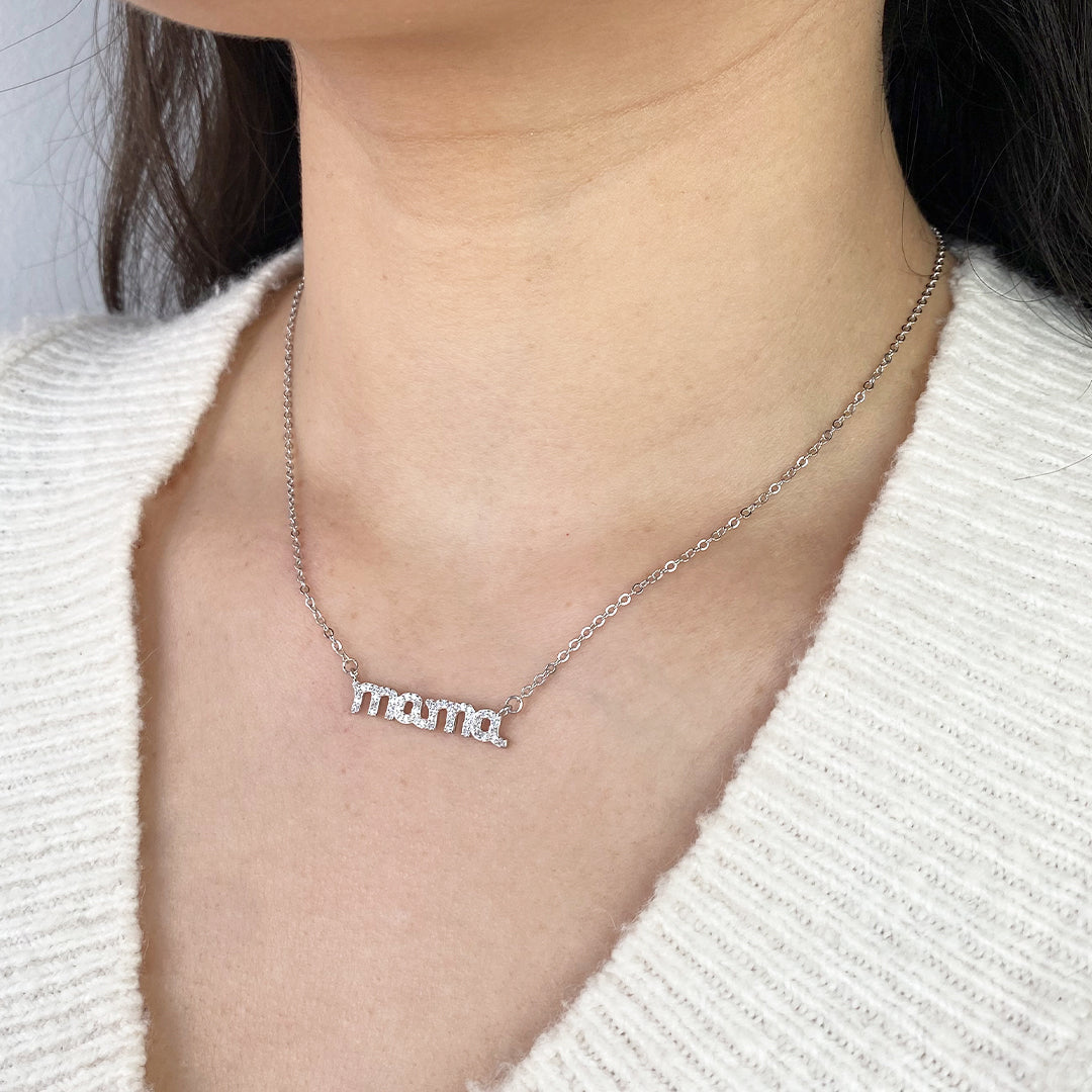 Collar Mamá Pavé Circonitas en Plata 925