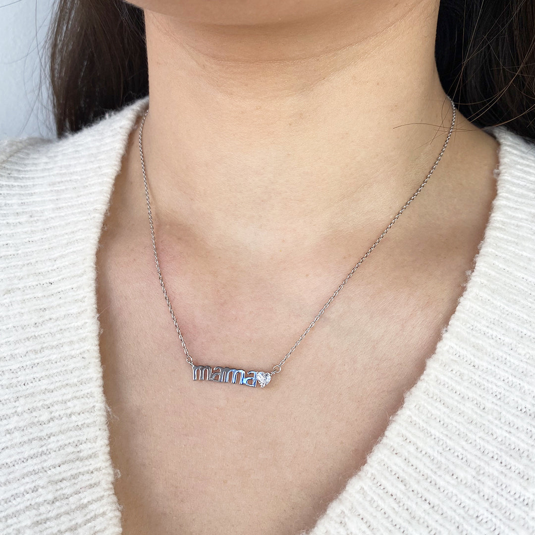 Collar Mamá Corazón en Plata 925