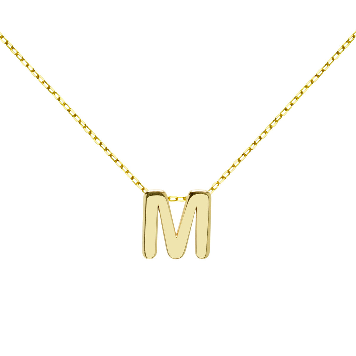 Gargantilla Letra M de Oro 9K