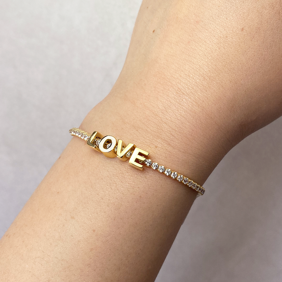 Charm Clip Love de Plata 925 con Inicial Grabada