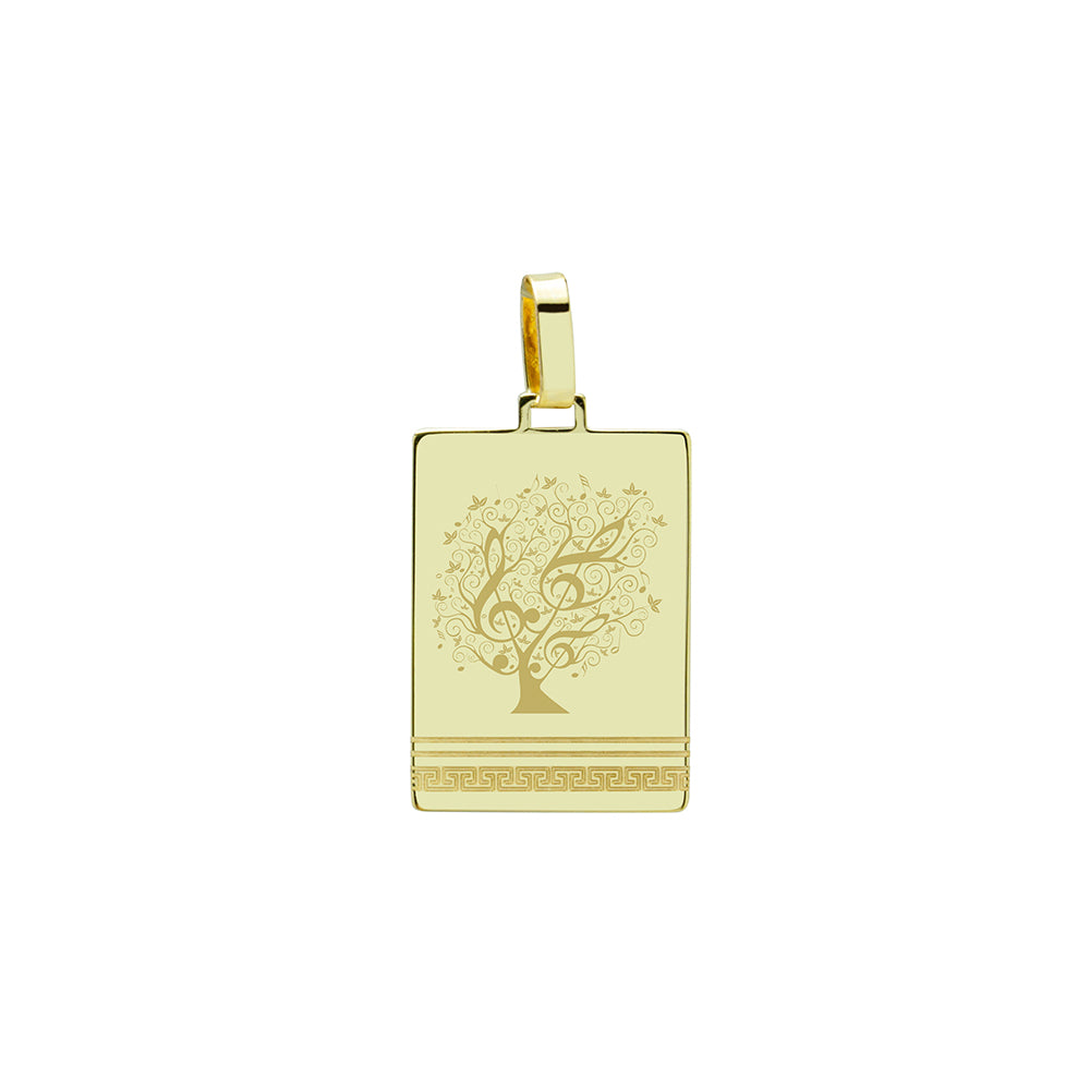 Medalla Rectangular Greca Doble 16x22mm