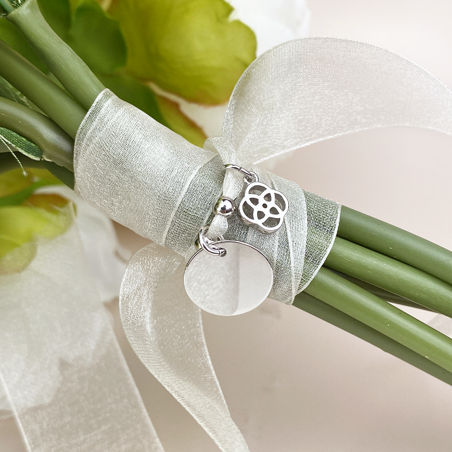 Medalla Ramo Novia Organza Pequeña