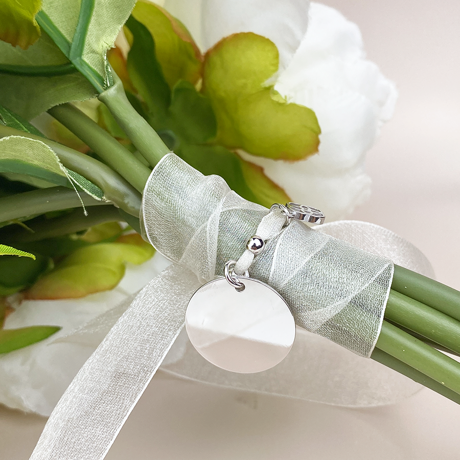 Medalla Ramo Novia Organza Mediana