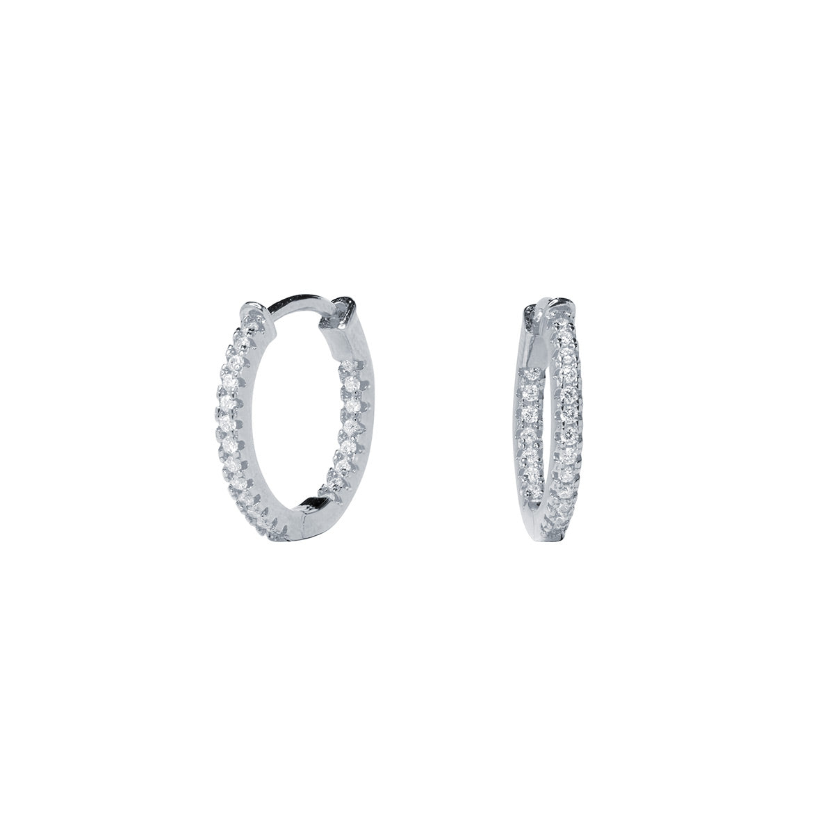 Pendiente aro circonitas Ø 18mm Plata