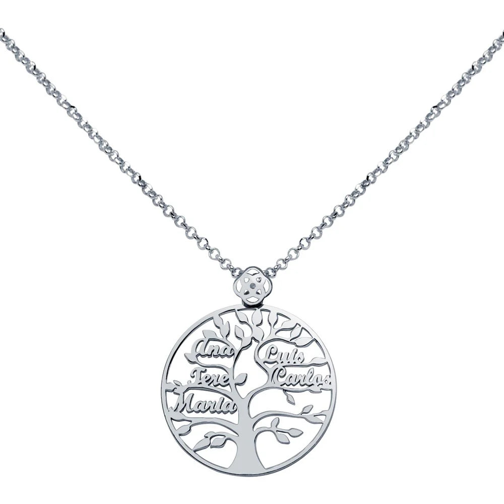 Collar Árbol Profesora de Plata 925 Personalizado