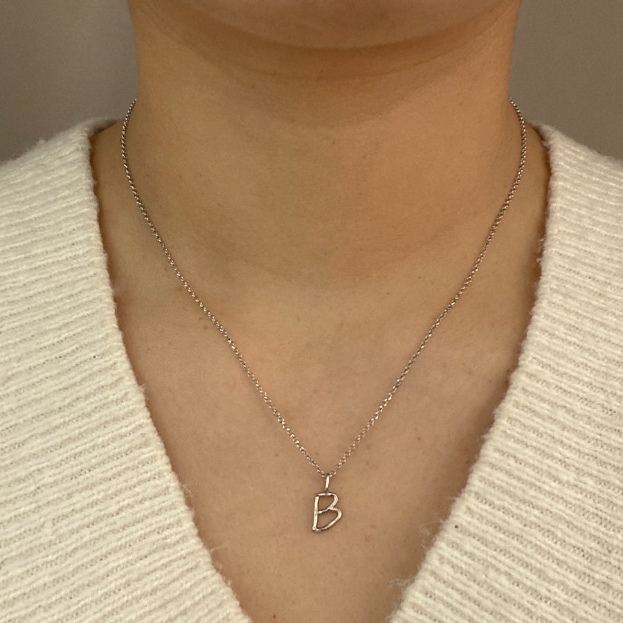 Collar Celine de Plata 925 con Inicial Grabada