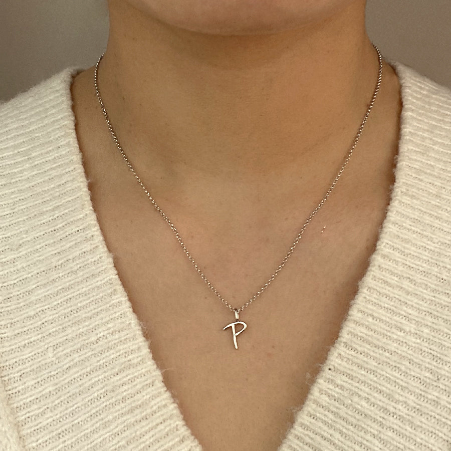 Collar Celine de Plata 925 con Inicial Grabada