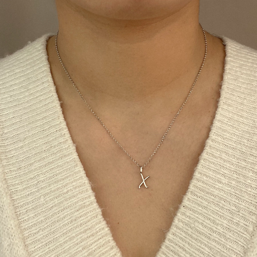 Collar Celine de Plata 925 con Inicial Grabada