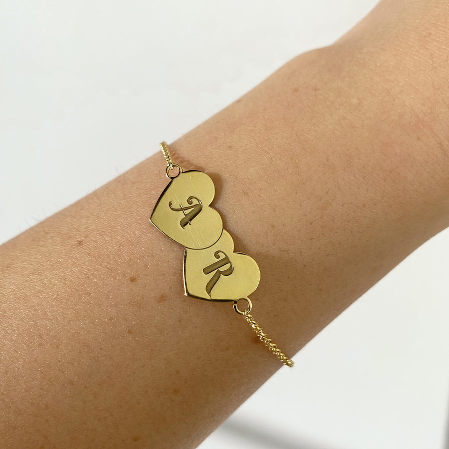 Pulsera Personalizable dos Corazones