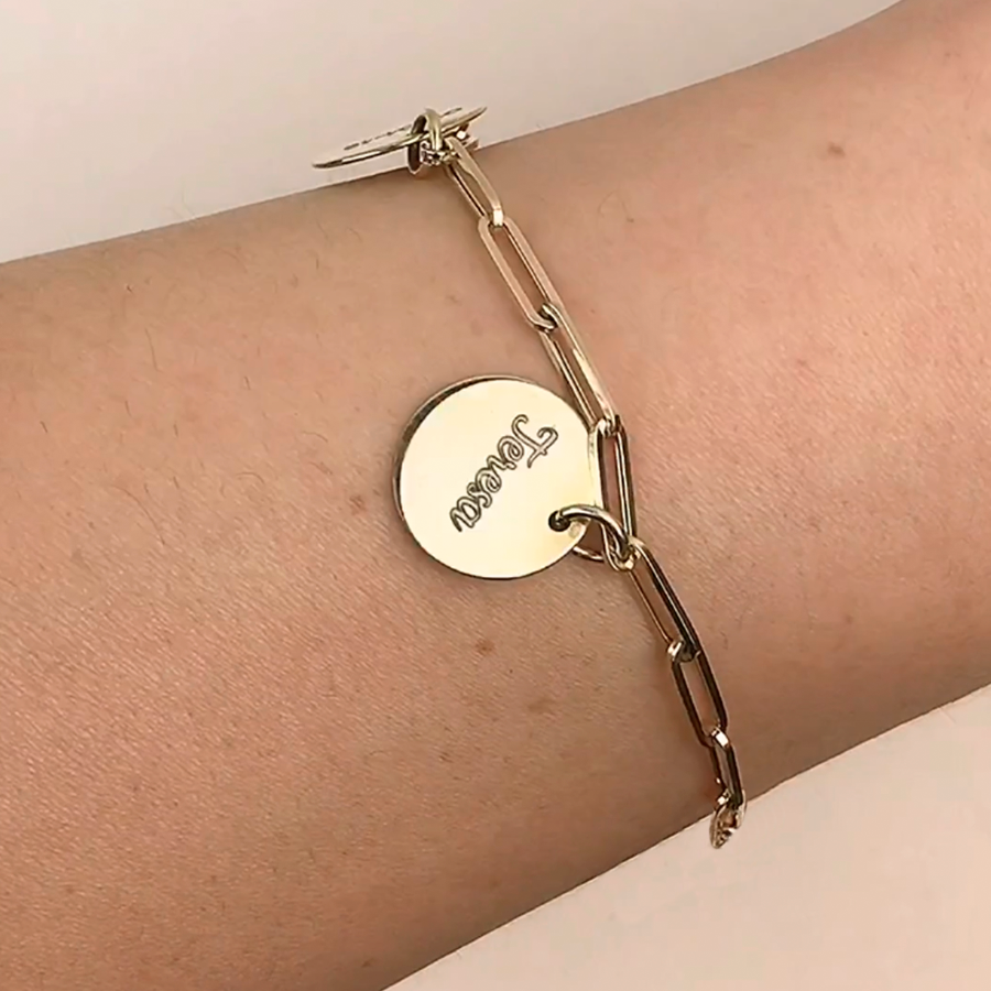 Pulsera Cadena Eslabón 2 Medallas