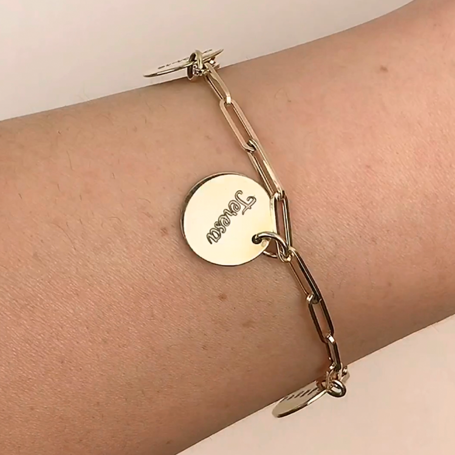 Pulsera Cadena Eslabón 4 Medallas