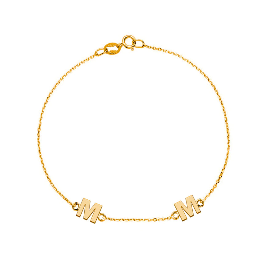 Pulsera con Inicial 2 Sans Serif