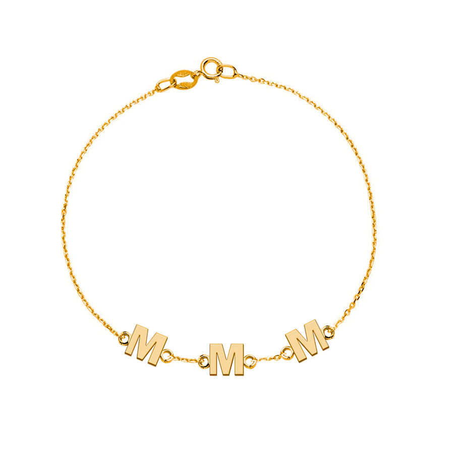 Pulsera con Inicial 3 Sans Serif