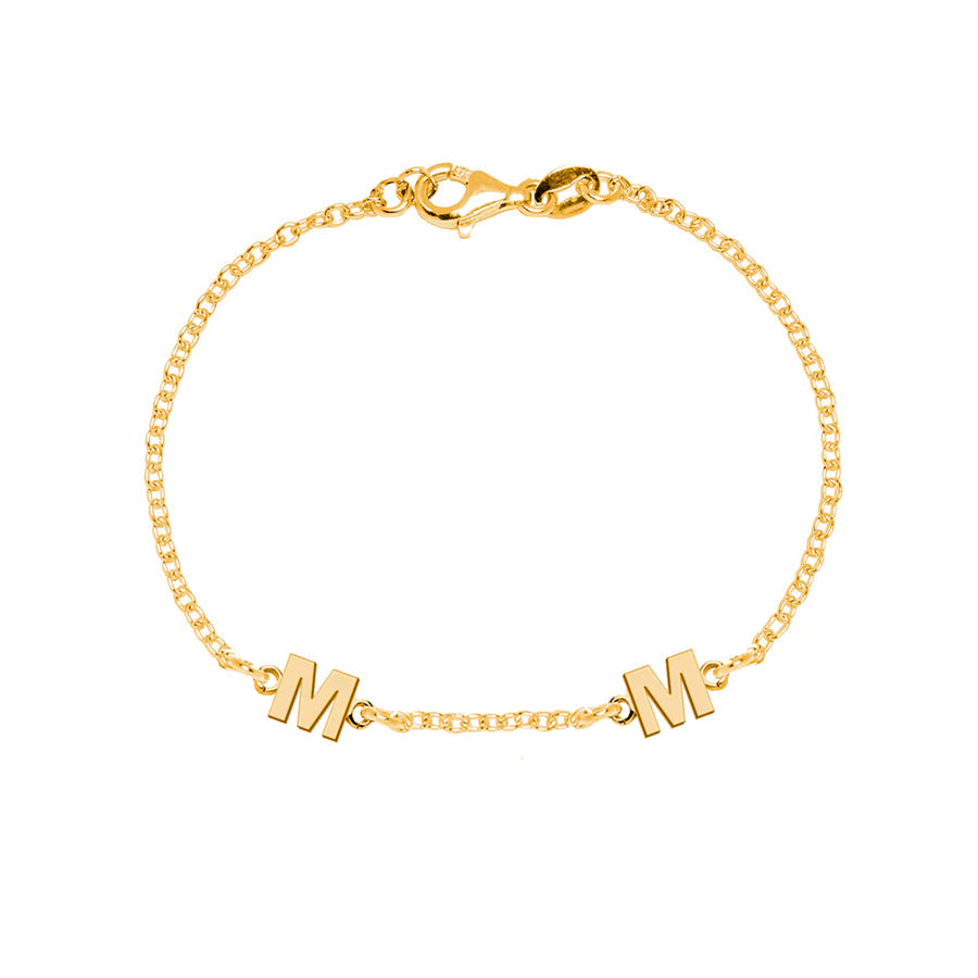 Pulsera con Inicial 2 Sans Serif