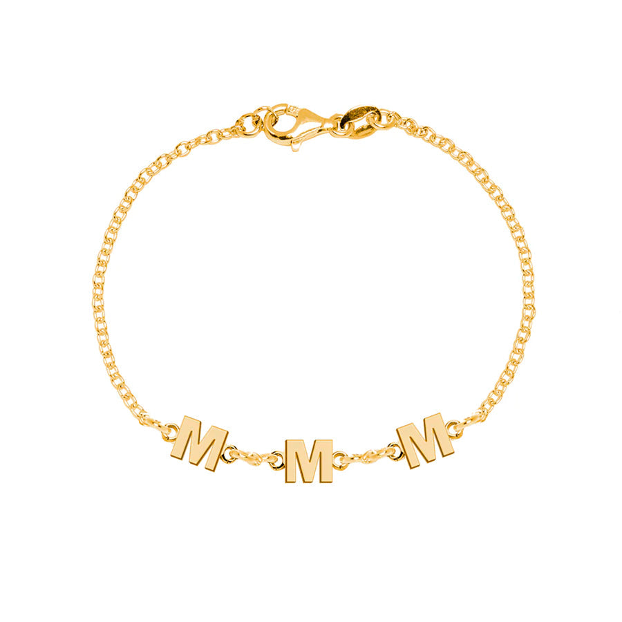 Pulsera con Inicial 3 Sans Serif
