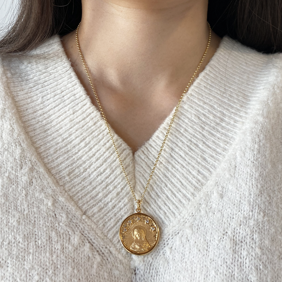 Collar Virgen María 5 Circonitas