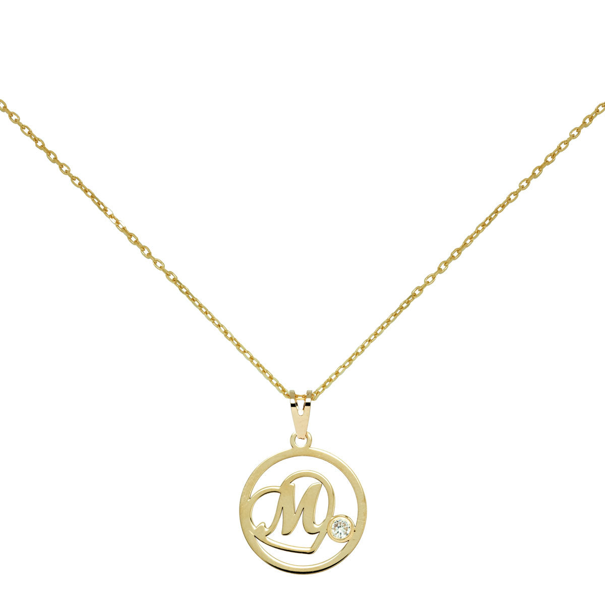 Collar con inicial Círculo Corazón