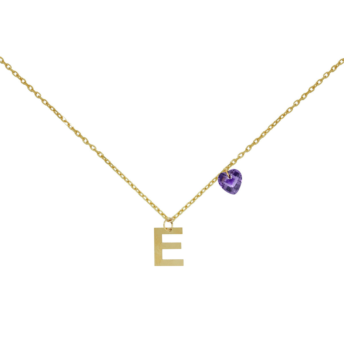 Collar con inicial y circonita corazón