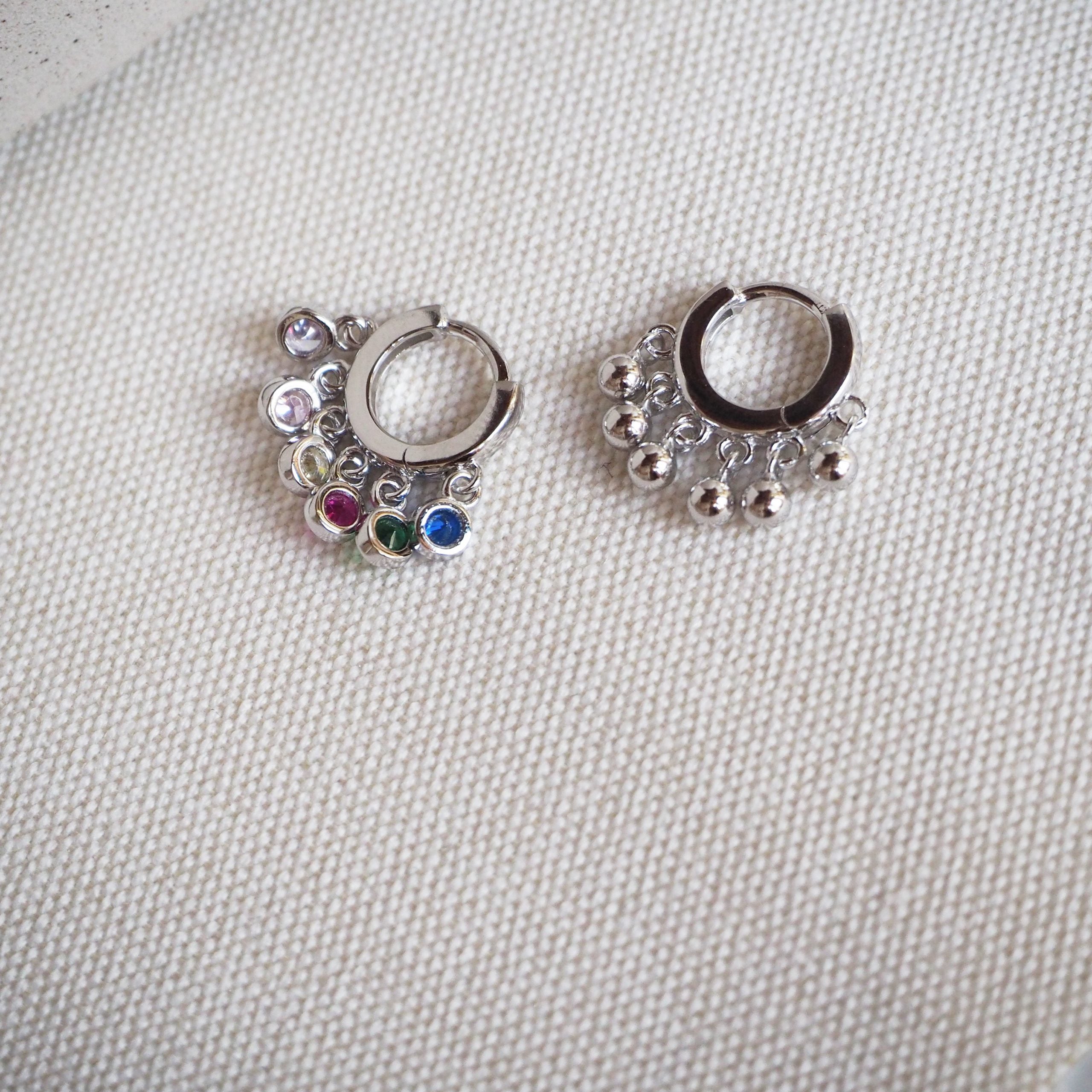 Pendientes Charm de Plata 925 con Circonitas Multicolor