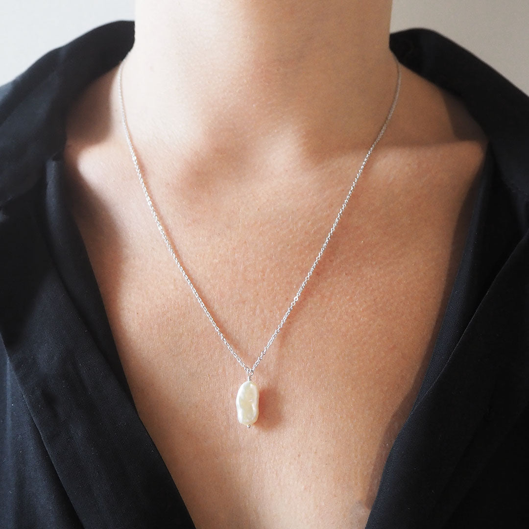 Collar Perla Coin de Plata 925