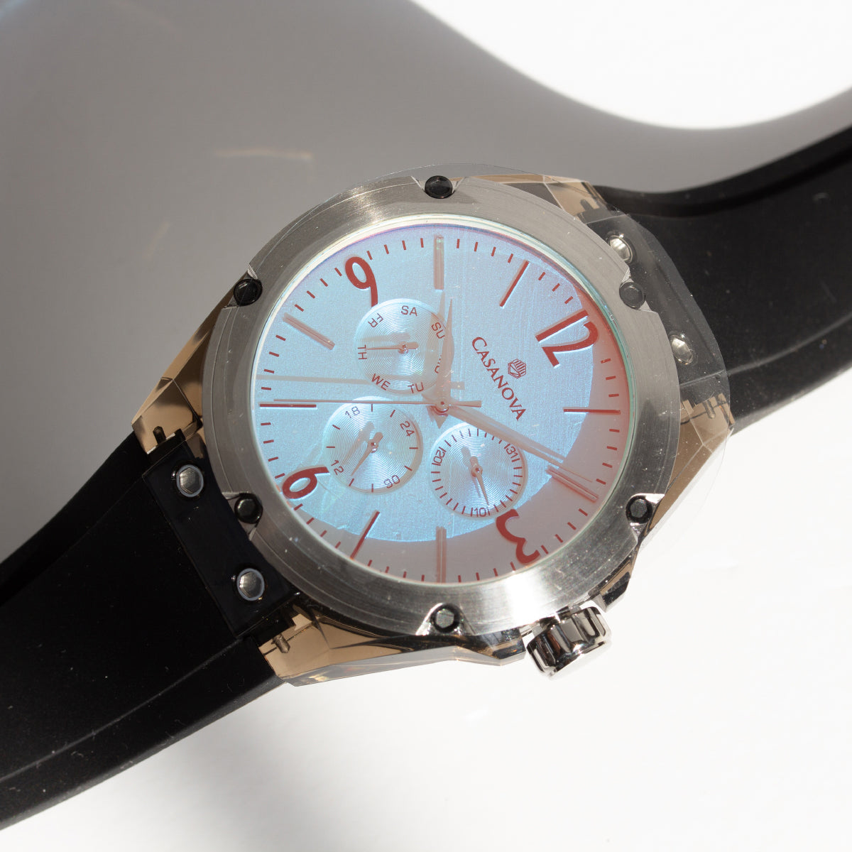 Reloj Next Plateado Tornasolado de Acero Personalizado