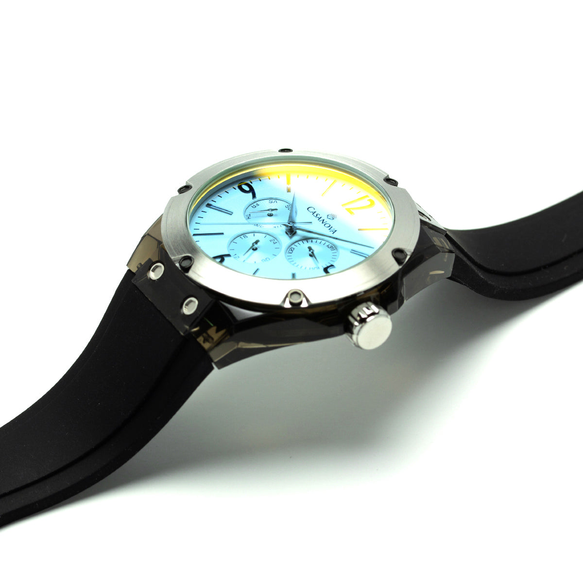 Reloj Next Plateado Tornasolado de Acero Personalizado