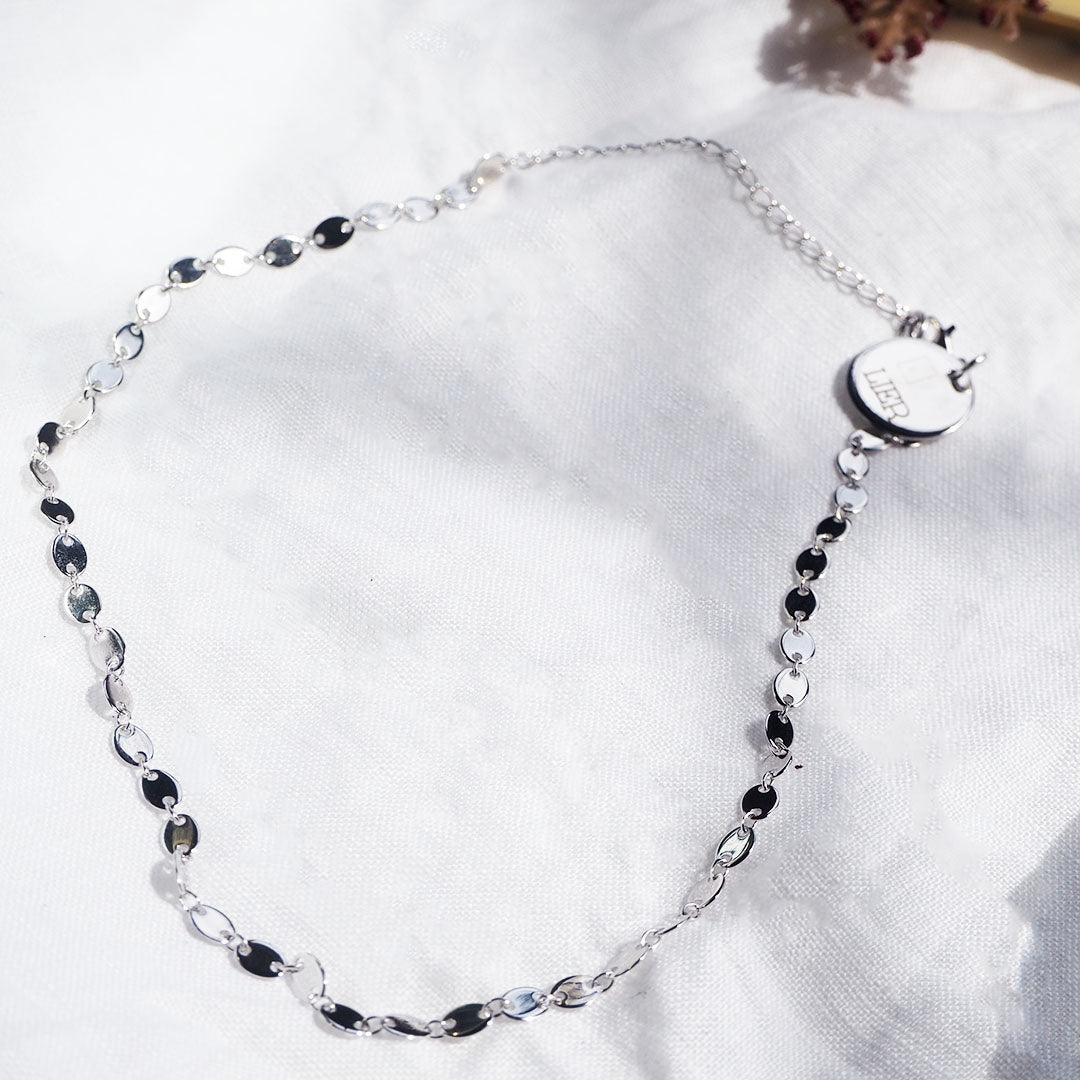Collar Chocker Lentejuelas de Plata 925 Personalizado