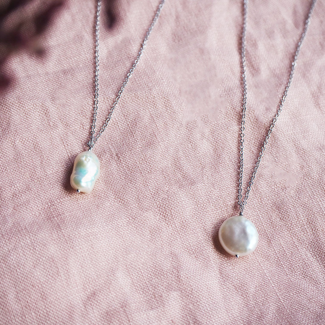 Collar Perla Coin de Plata 925