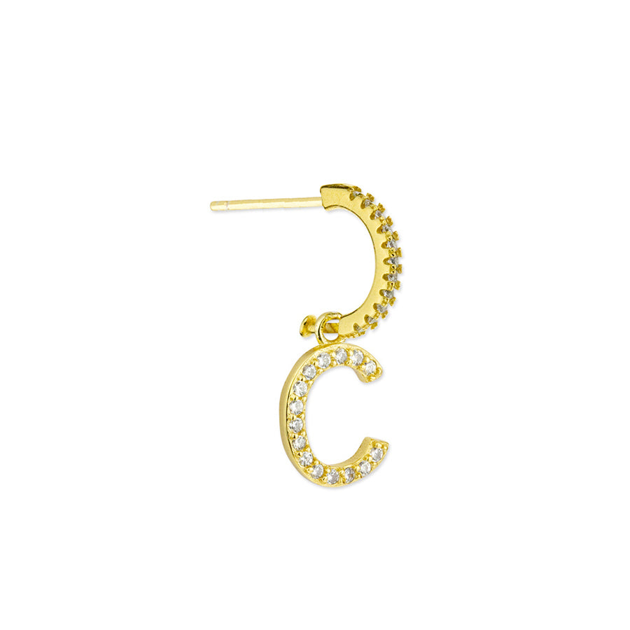 Pendientes de Plata 925 con Inicial Grabada