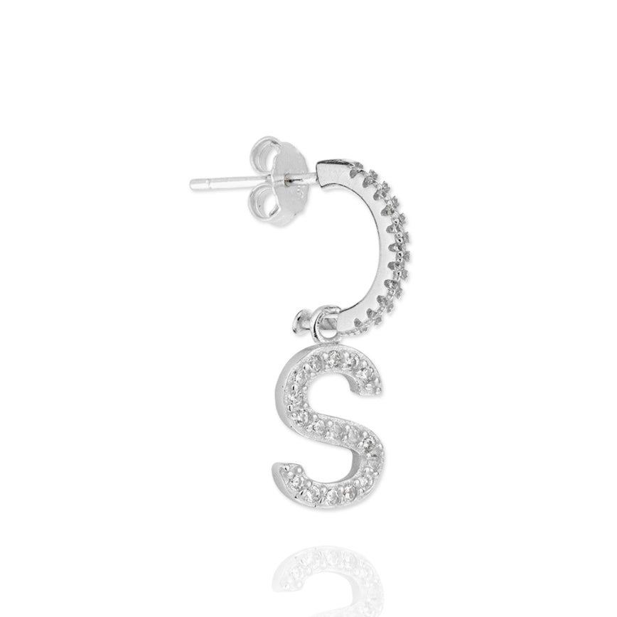 Pendientes de Plata 925 con Inicial Grabada