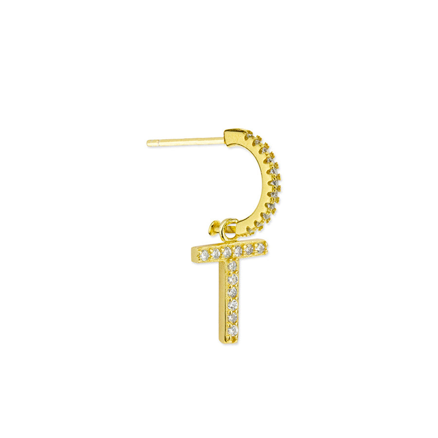 Pendientes de Plata 925 con Inicial Grabada
