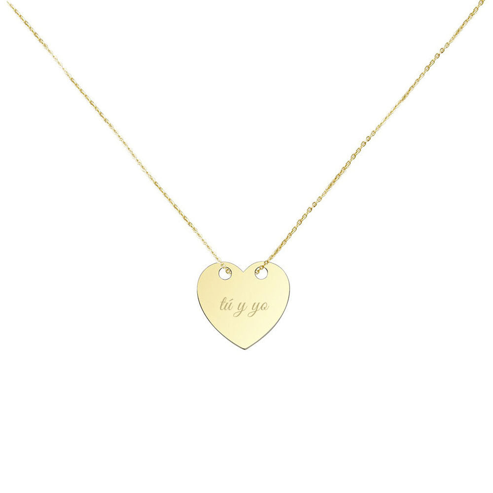 Collar Personalizable Corazón Oro