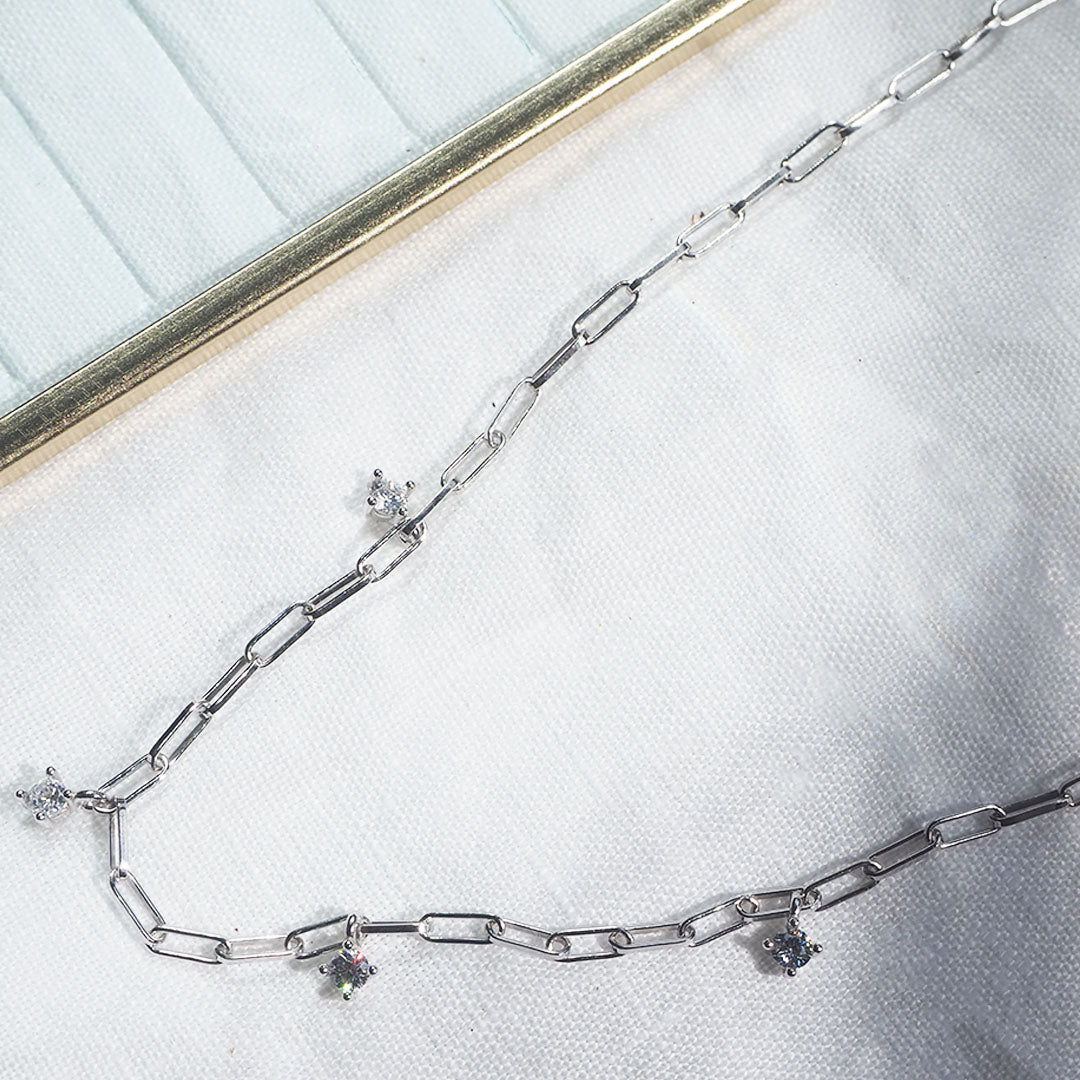Collar Eslabón Cristal de Plata 925 Personalizado