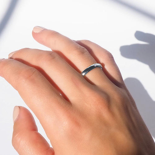 Alianza de Boda Media Caña 3mm Diamante