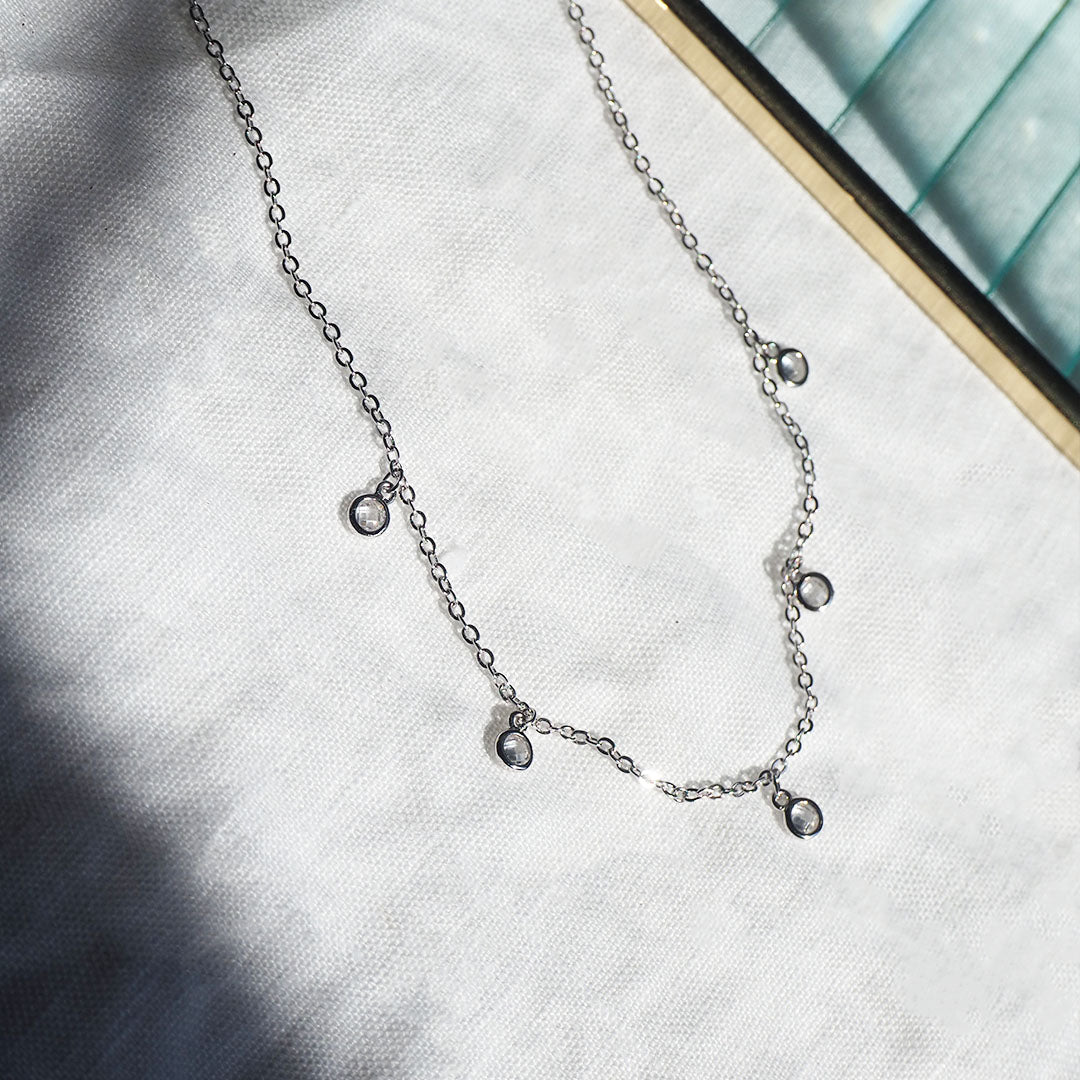 Collar Chispas de Plata 925 con Circonitas