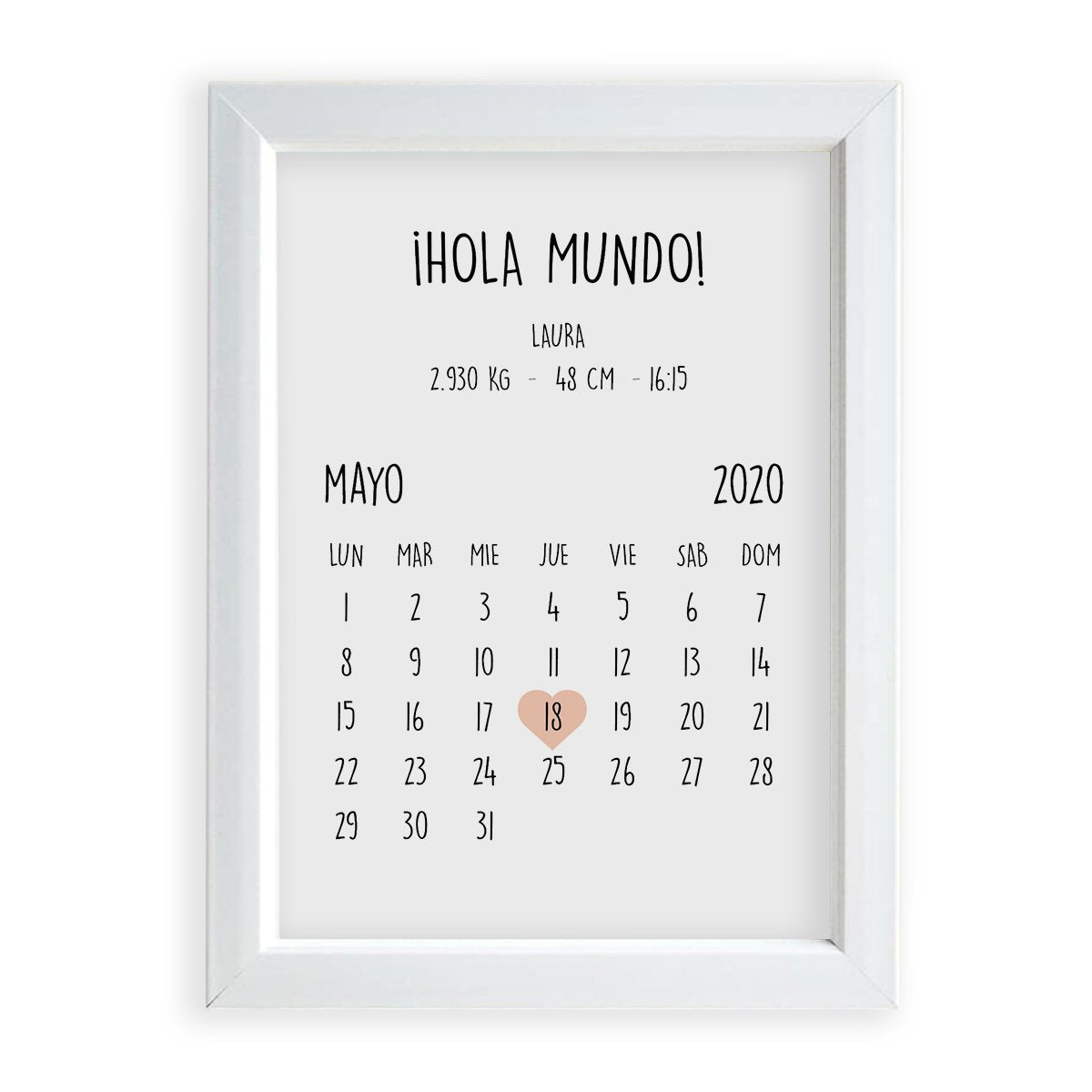 Cuadro Personalizado Calendario