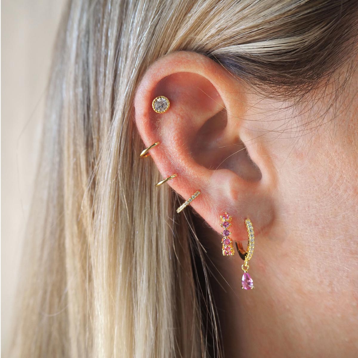 Piercing de Plata con Brillante en Bisel