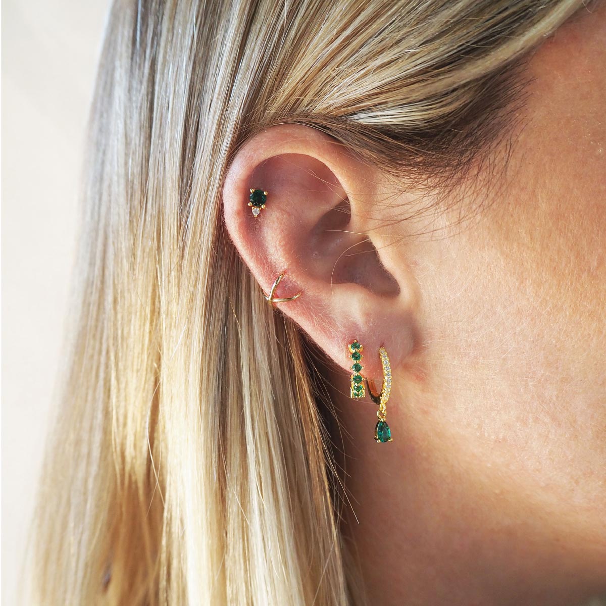 Pendientes de Plata 925 con Esmeralda