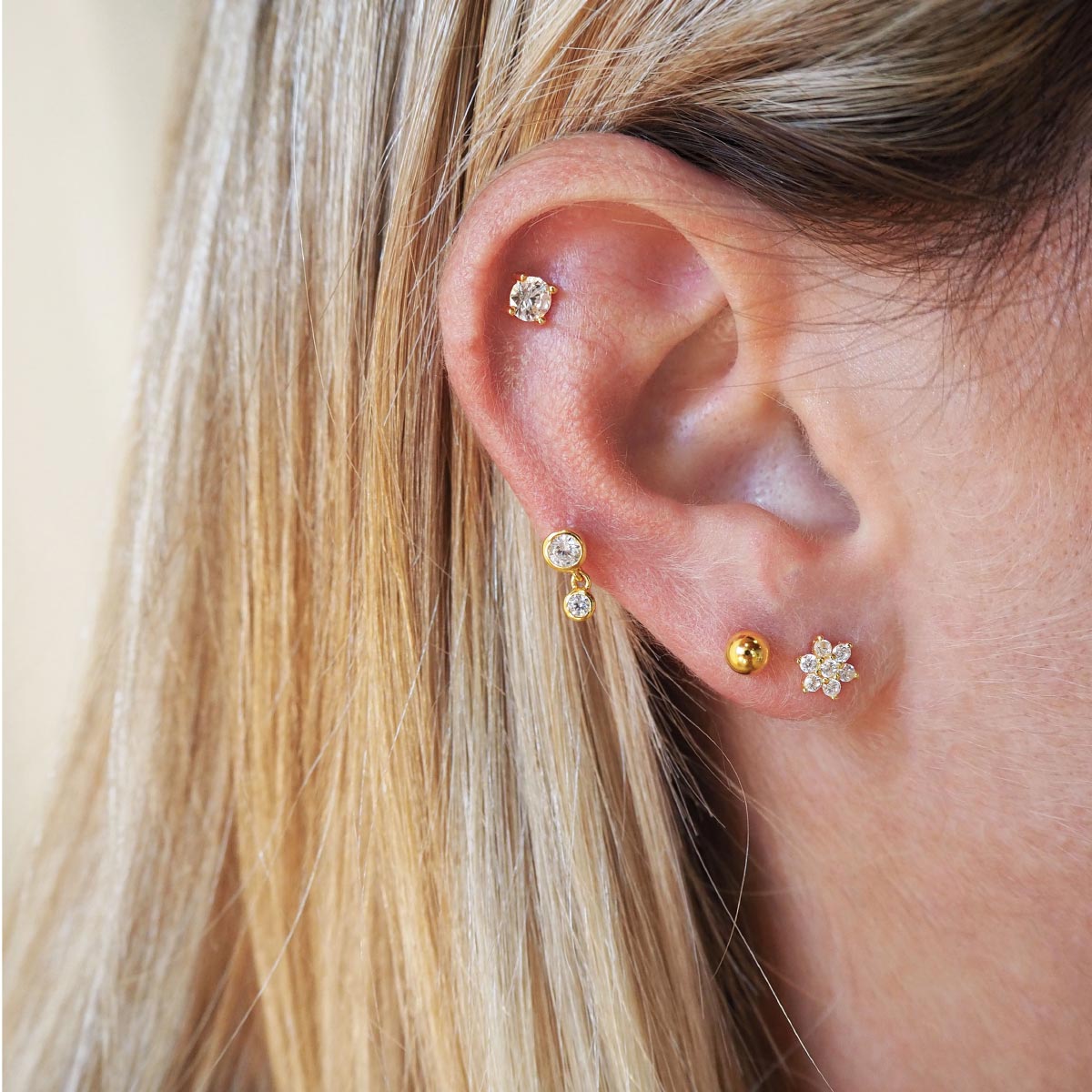 Pendientes Piercing Bola Mini de Plata