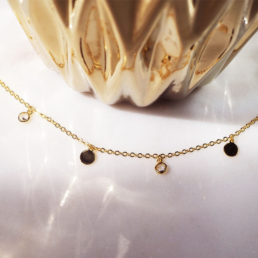 Collar Lentejuelas y Chapitas de Plata 925