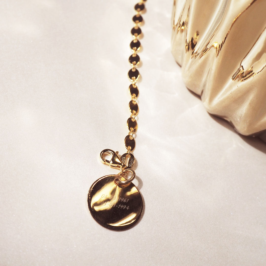 Collar Chocker Lentejuelas de Plata 925 Personalizado